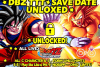 main bold title big font centered dbz ttt save data