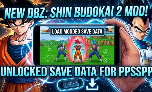 New Dragon Ball Z Shin Budokai 2 Mod Save Data for PPSSPP