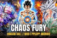 Dragon Ball Z Chaos Fury mod battle gameplay on PPSSPP Android