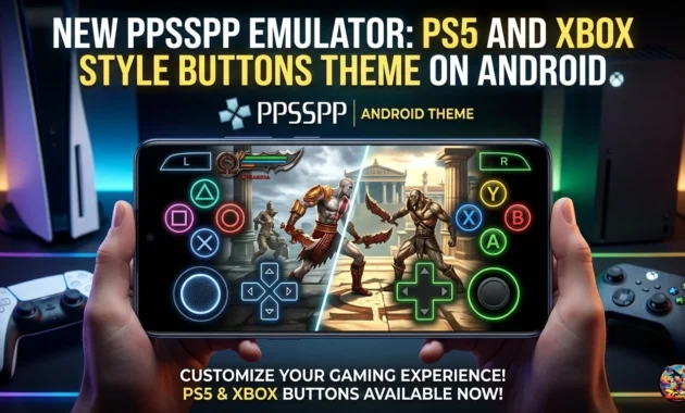 New PPSSPP Emulator PS5 and Xbox Style Buttons Theme Android