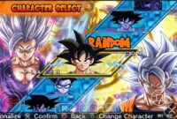 Shin Budokai 2 Power Up Sparking Zero mod character select screen on PPSSPP