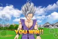Shin Budokai 2 Power Up Sparking Zero mod victory screen on PPSSPP Android