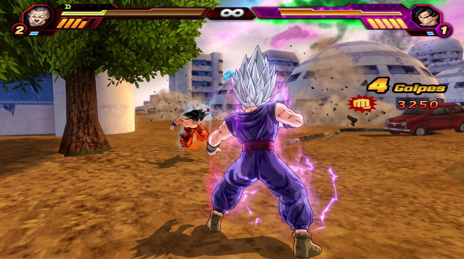 New Dragon Ball Z Budokai Tenkaichi 3 Sparking Zero Lane Mod ISO PS2 4 Gohan Beast vs Goku city stage battle in Budokai Tenkaichi 3 Sparking Zero Lane Mod ISO PS2