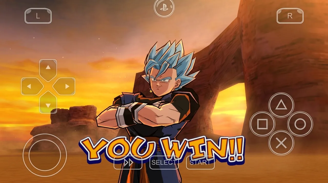 SSJB Vegito victory screen Dragon Ball Z God mod PPSSPP